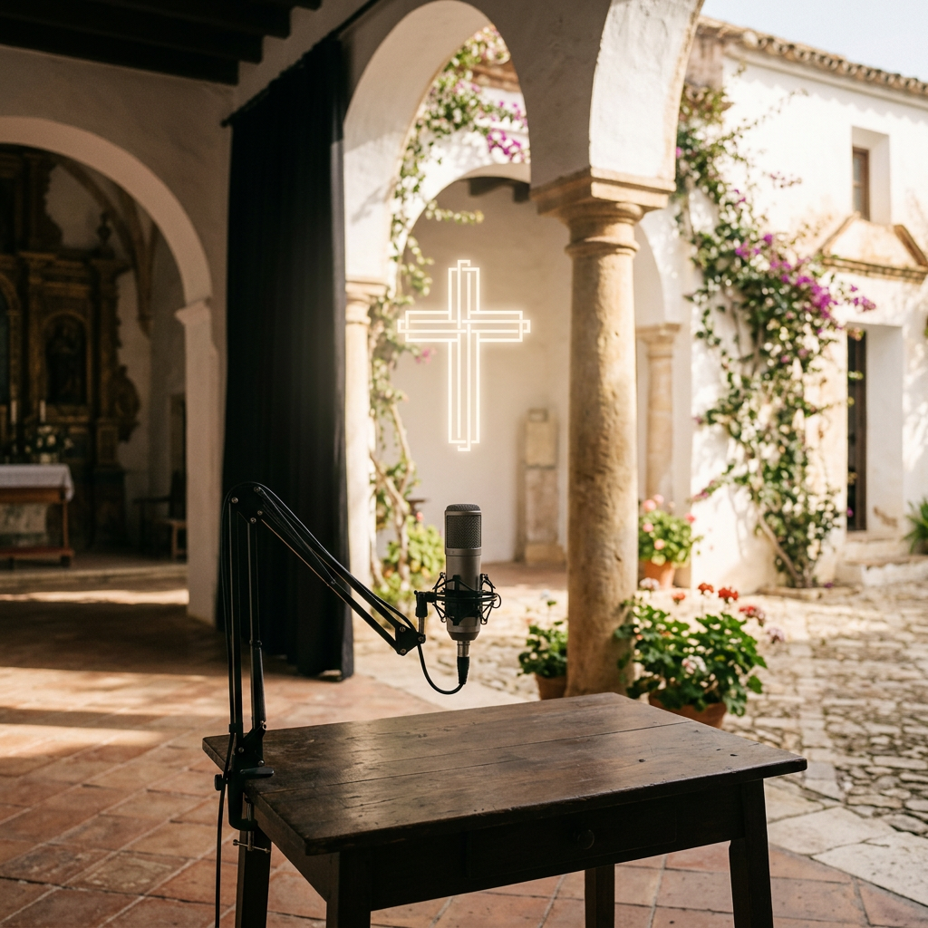 Comunicadores católicos reunidos en un salón de Huelva durante un encuentro de evangelización digital